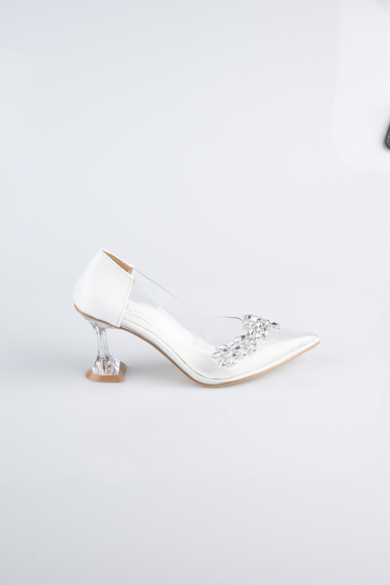 Stiletto Lackleder Weiß ABR1055