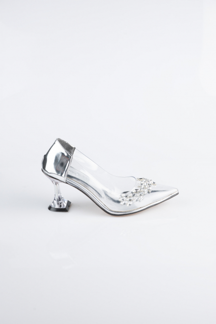 Stiletto Lackleder Silber ABR1055