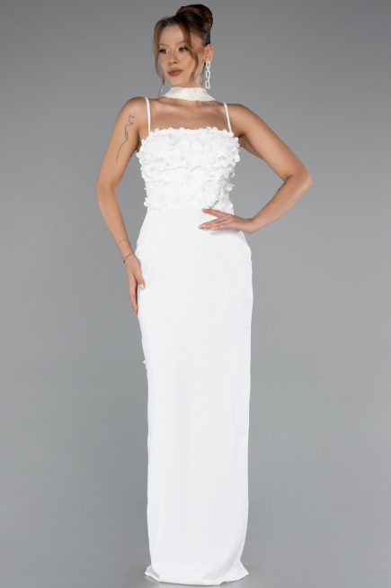 Abendkleid Lang Weiß ABU5181