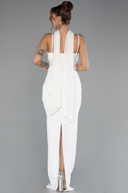 Abendkleid Lang Weiß ABU5181
