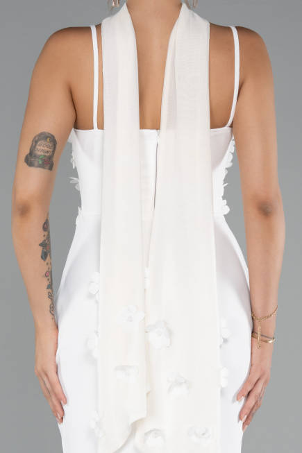Abendkleid Lang Weiß ABU5181