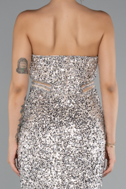 Abendkleid Lang Beige ABU5185