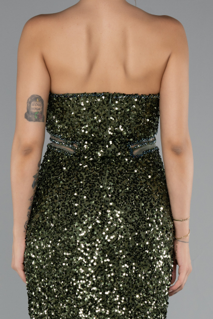 Abendkleid Lang Khaki ABU5185