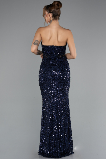 Abendkleid Lang Marineblau ABU5185