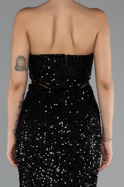 Abendkleid Lang Schwarz ABU5185