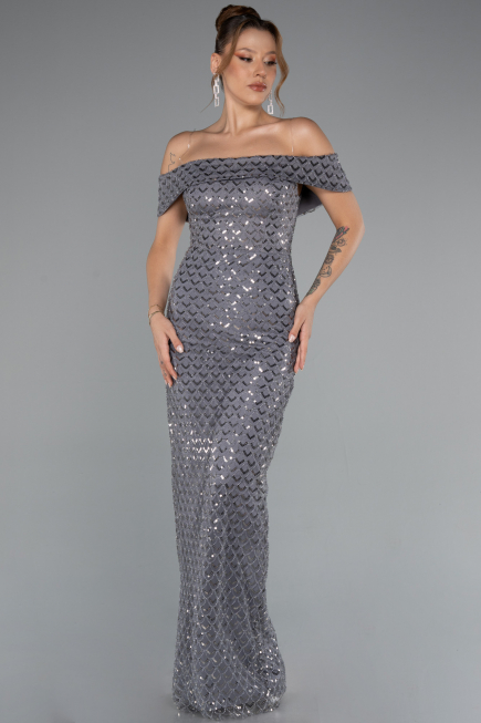 Abendkleid Lang Grau ABU5186