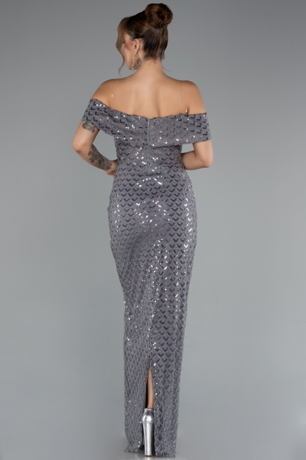 Abendkleid Lang Grau ABU5186