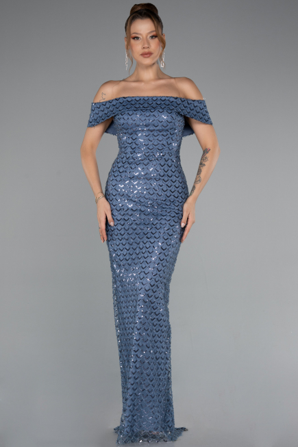 Abendkleid Lang Indigo ABU5186