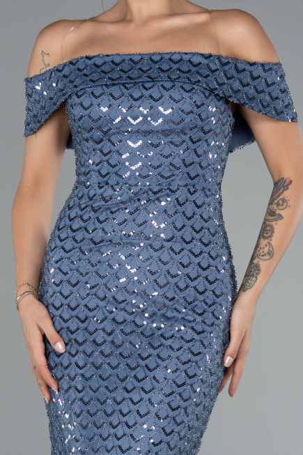 Abendkleid Lang Indigo ABU5186