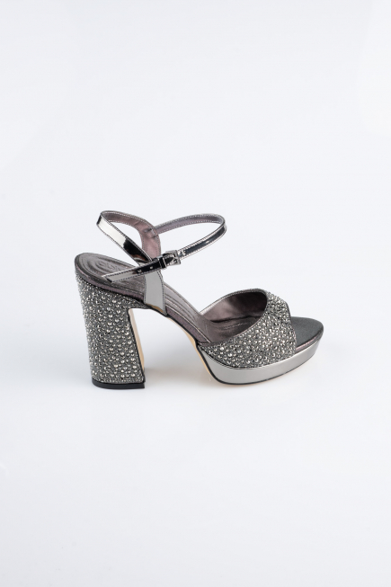 Party-Schuhe Perlenbesetzt Platin AB1154