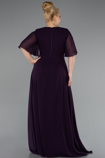 Abendgarderobe in Großen Größen Lang Chiffon Violette ABU5180