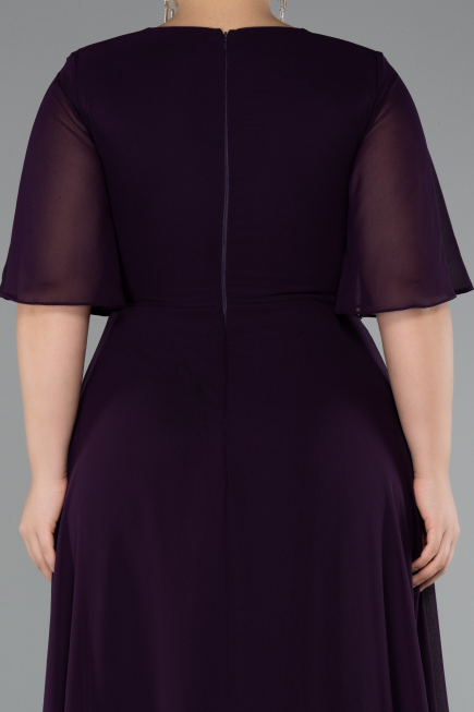 Abendgarderobe in Großen Größen Lang Chiffon Violette ABU5180