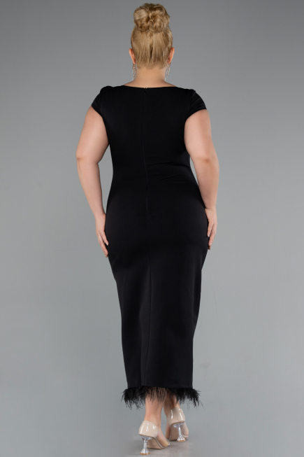 Schwarz Partykleid İn Übergröße Midi ABK2340
