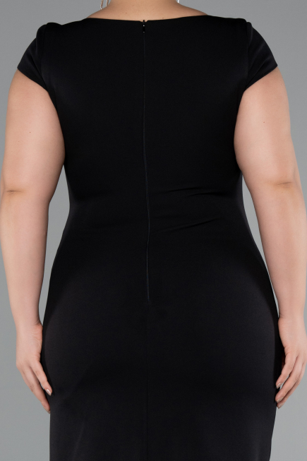 Schwarz Partykleid İn Übergröße Midi ABK2340