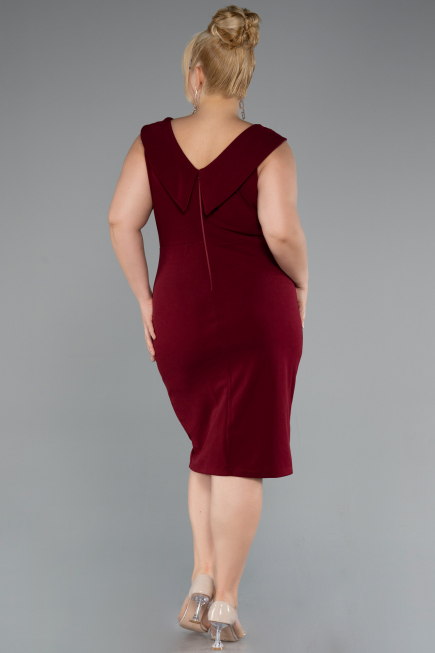 Partykleid in Übergröße Midi Weinrot ABK2422