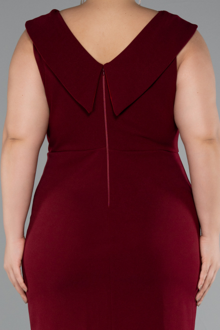 Partykleid in Übergröße Midi Weinrot ABK2422