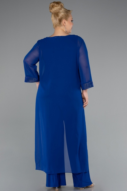 Sächsischblau Abendkleid Chiffon Lang ABT083