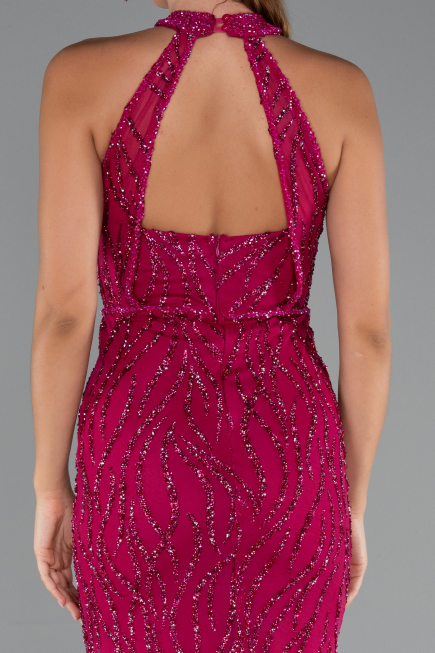 Abendkleid Lang Fuchsie ABU5213