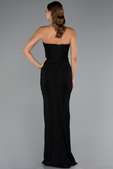 Abendkleid im Meerjungfrau-Stil Lang Spitze Schwarz ABU5215