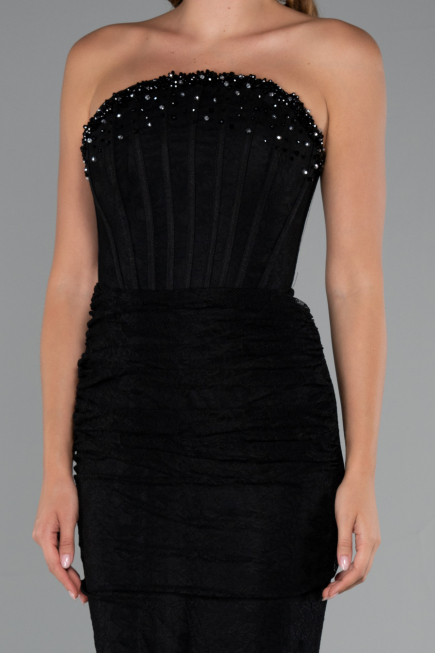 Abendkleid im Meerjungfrau-Stil Lang Spitze Schwarz ABU5215