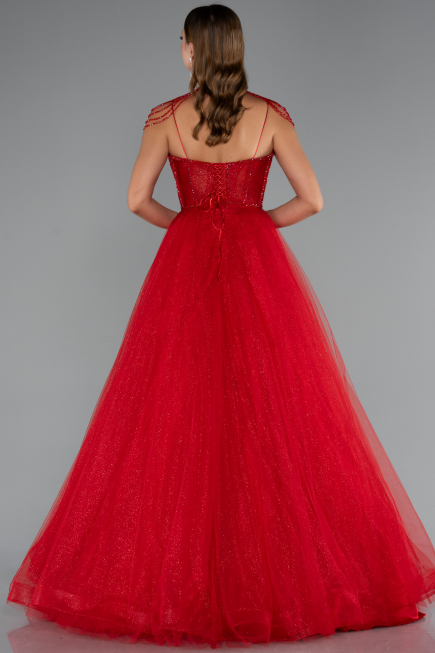 Designer Verlobungskleid Lang Rot ABU5220