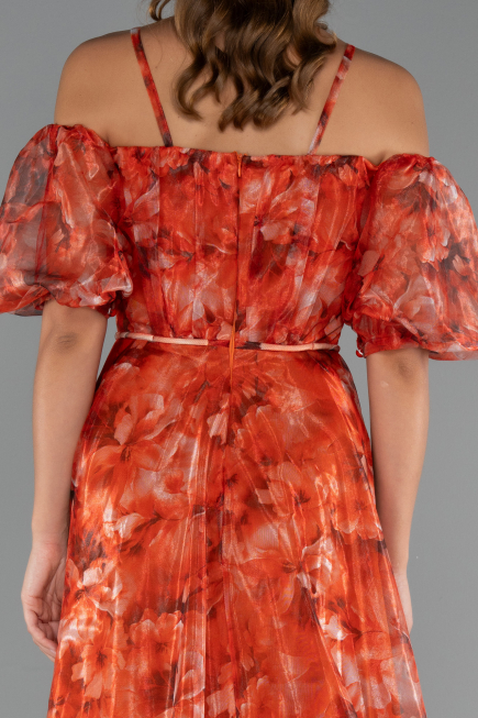 Abendkleid Lang Orange ABU5221