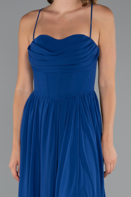 Abschlusskleid Lang Chiffon Sächsischblau ABU5223