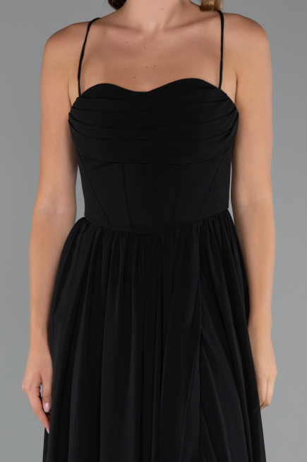 Abschlusskleid Lang Chiffon Schwarz ABU5223