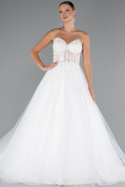 Hochzeitskleider Lang Weiß ABG154