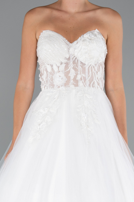 Hochzeitskleider Lang Weiß ABG154