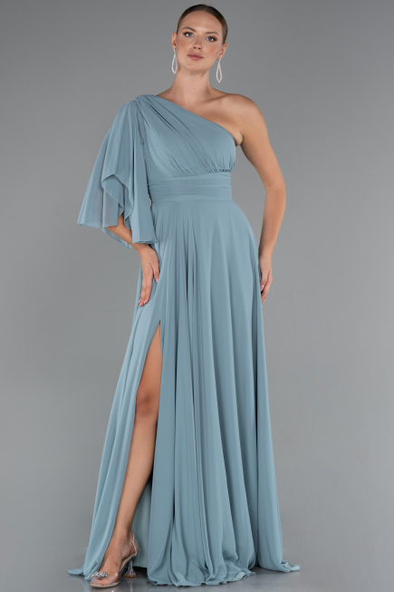 Abschlusskleid Lang Chiffon Türkis ABU5259