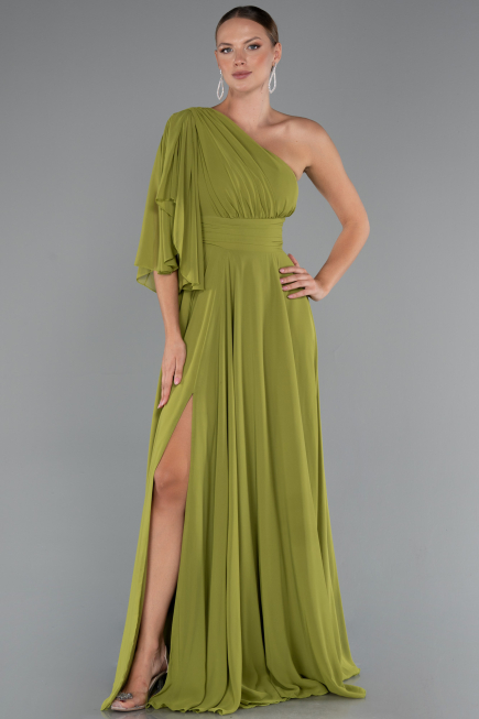 Abschlusskleid Lang Chiffon Pistaziengrün ABU5259
