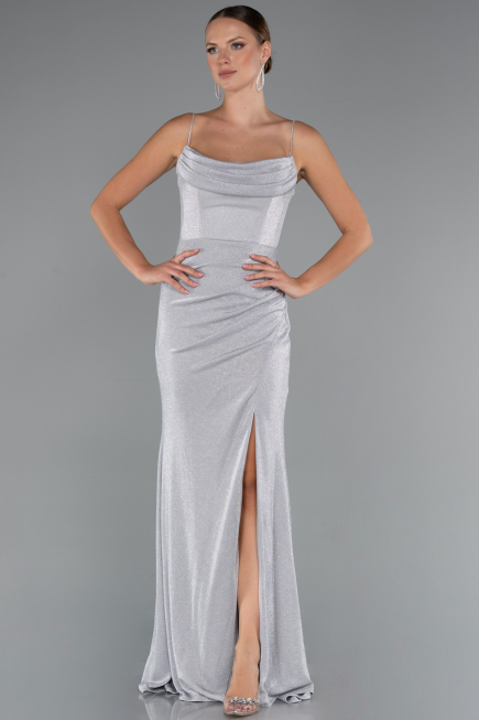 Abschlusskleid Lang Grau ABU5245