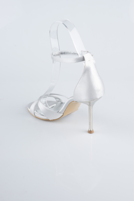Party-Schuhe Satin Silber ABS1155