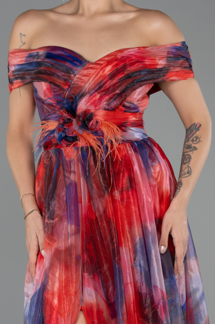 Abendkleid Lang Orange ABU5262