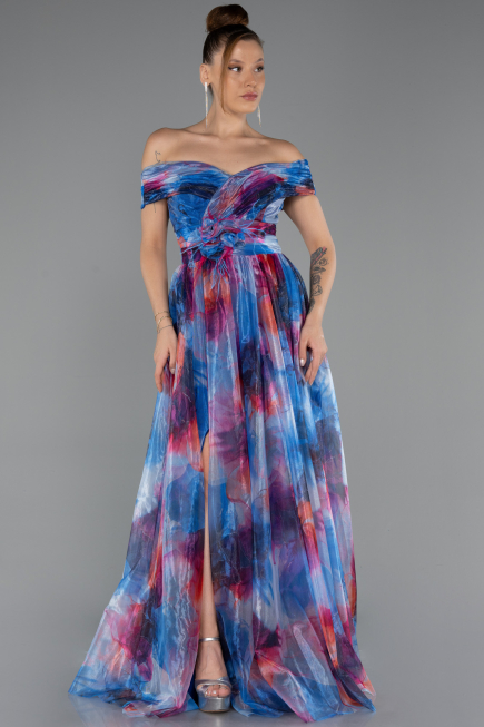 Abendkleid Lang Sächsischblau ABU5262