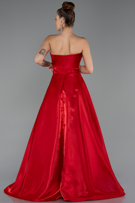 Abendkleid Lang Satin Rot ABU5264