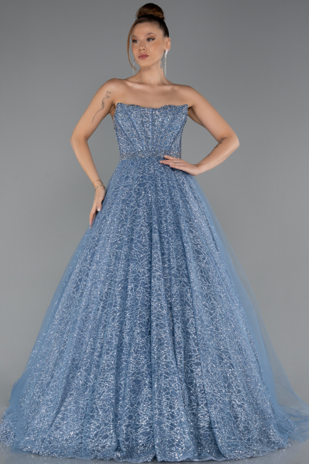 Abendkleid Lang Indigo ABU5265