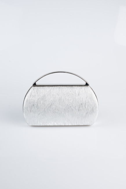 Abendtasche Laserschnitt Silber V351