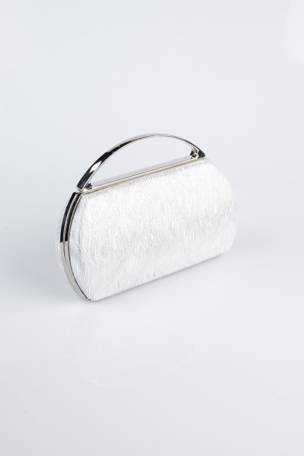 Abendtasche Laserschnitt Silber V351