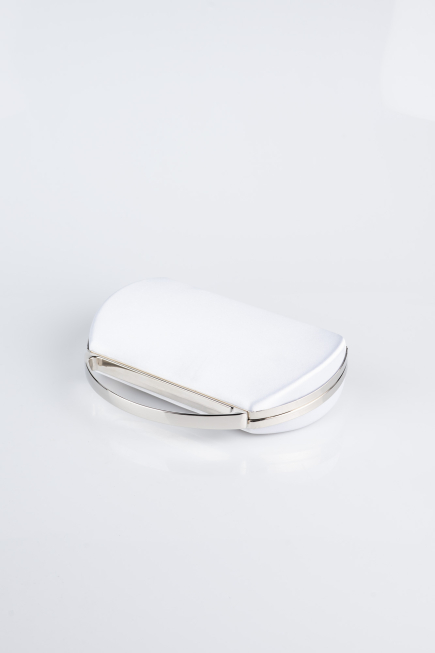 Abendtasche Satin Silber V351