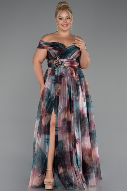 Abendkleid in Übergröße Lang Zwiebelschale ABU5263