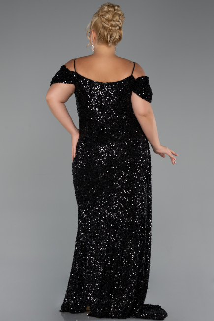 Abendkleid in Übergröße Lang Schwarz ABU5232