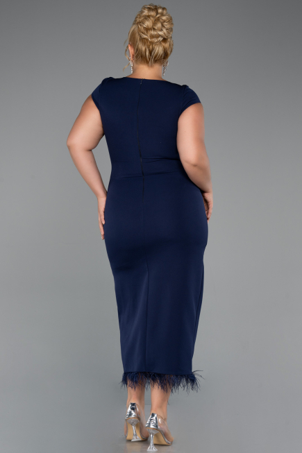 Marineblau Partykleid İn Übergröße Midi ABK2340