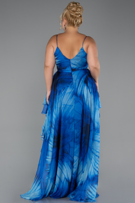 Abschlusskleid In Übergröße Lang Sächsischblau ABU5267