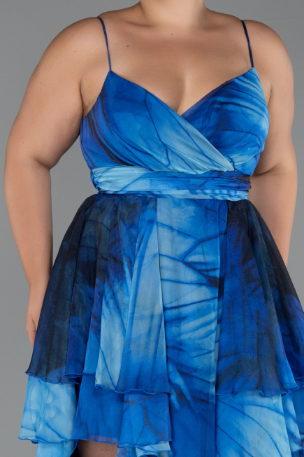Abschlusskleid In Übergröße Lang Sächsischblau ABU5267