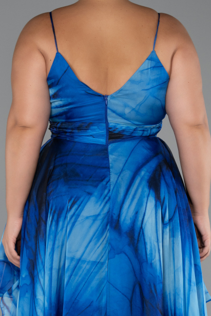 Abschlusskleid In Übergröße Lang Sächsischblau ABU5267