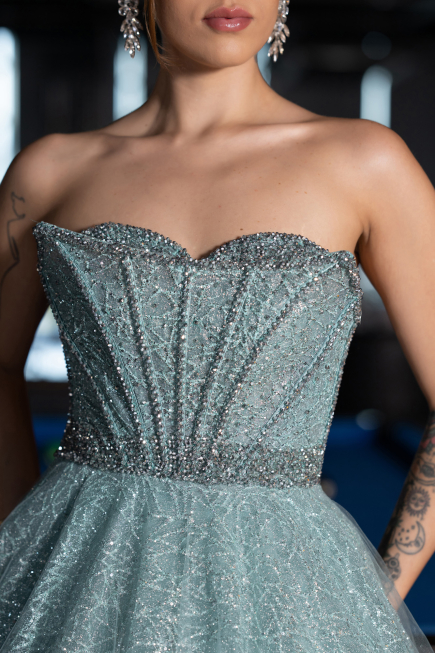 Abendkleid Lang Minzgrün ABU5265