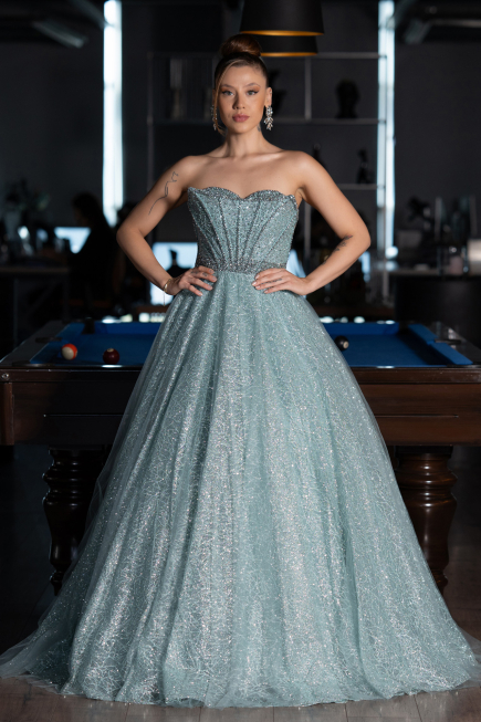 Abendkleid Lang Minzgrün ABU5265