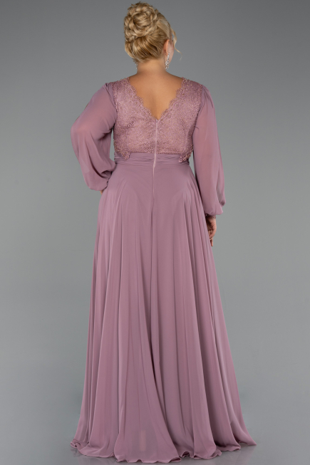 Kleider in Großen Größen Lang Chiffon Altrosa ABU5276
